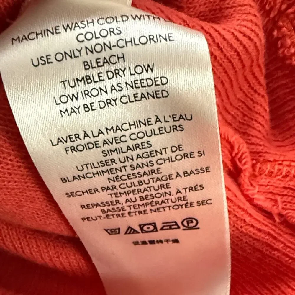 Free People We The Free Colby Tee Orange Slouchy Raw Hem Oversized Top Medium